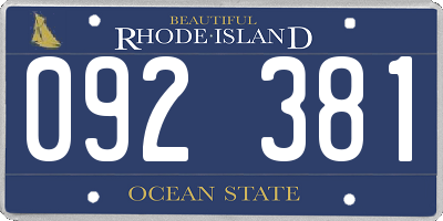 RI license plate 092381