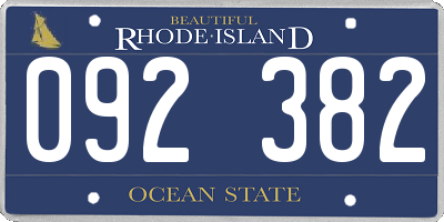 RI license plate 092382