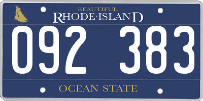 RI license plate 092383
