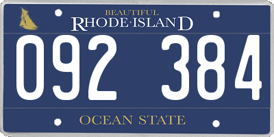RI license plate 092384