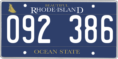 RI license plate 092386