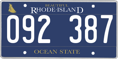 RI license plate 092387