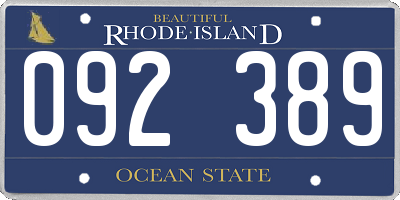 RI license plate 092389