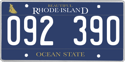 RI license plate 092390