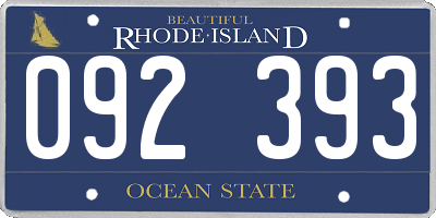 RI license plate 092393