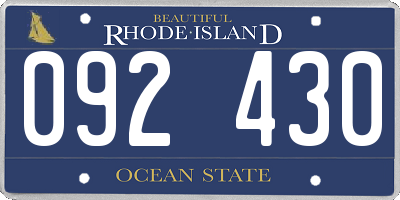 RI license plate 092430