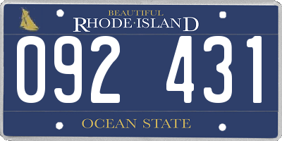 RI license plate 092431