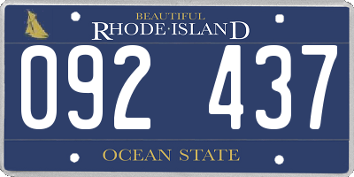 RI license plate 092437