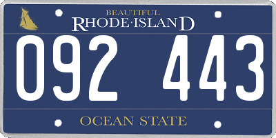 RI license plate 092443