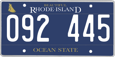 RI license plate 092445