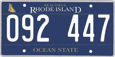 RI license plate 092447
