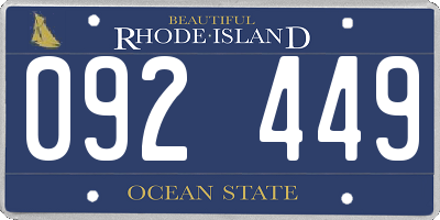 RI license plate 092449