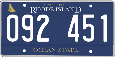RI license plate 092451