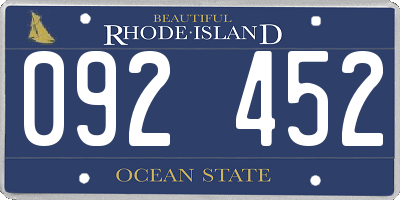 RI license plate 092452