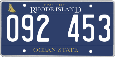 RI license plate 092453