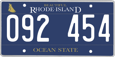 RI license plate 092454