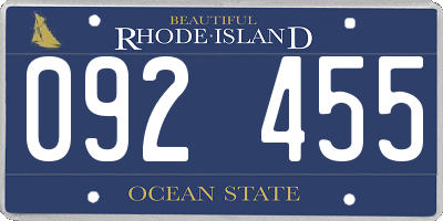 RI license plate 092455