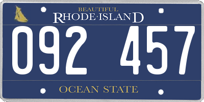 RI license plate 092457