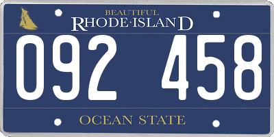 RI license plate 092458