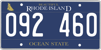 RI license plate 092460