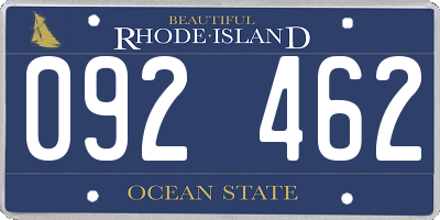 RI license plate 092462
