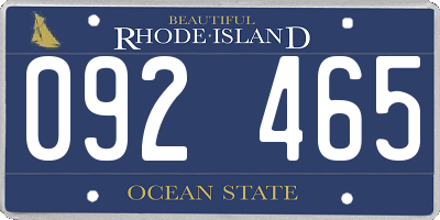 RI license plate 092465