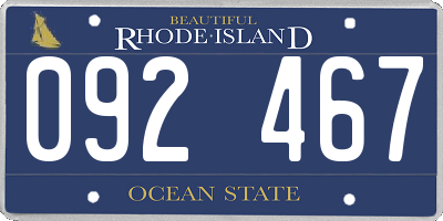 RI license plate 092467