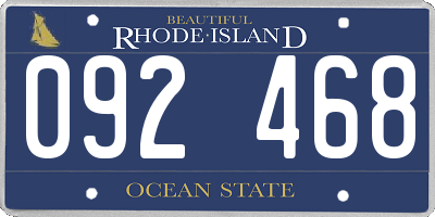 RI license plate 092468