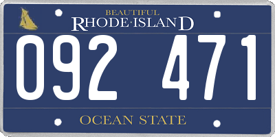 RI license plate 092471