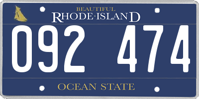 RI license plate 092474