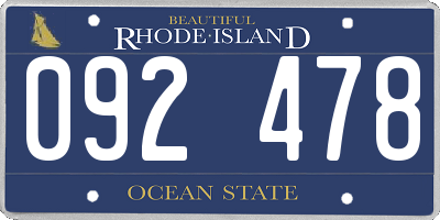 RI license plate 092478