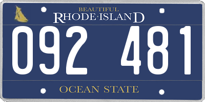 RI license plate 092481