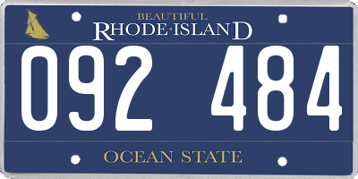 RI license plate 092484