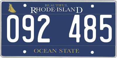 RI license plate 092485