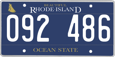 RI license plate 092486