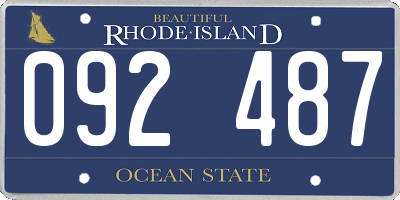 RI license plate 092487