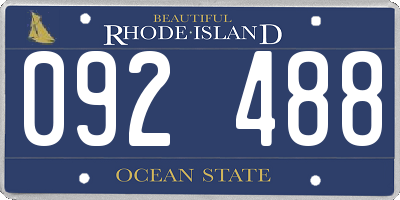 RI license plate 092488