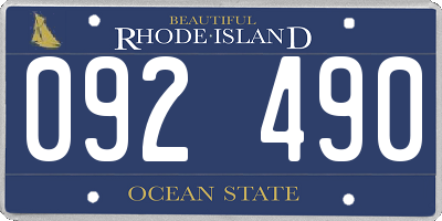 RI license plate 092490