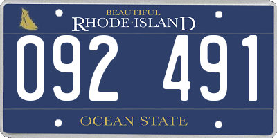 RI license plate 092491