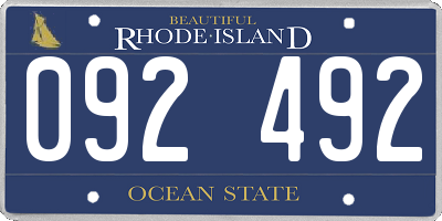 RI license plate 092492