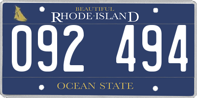 RI license plate 092494