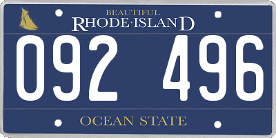 RI license plate 092496
