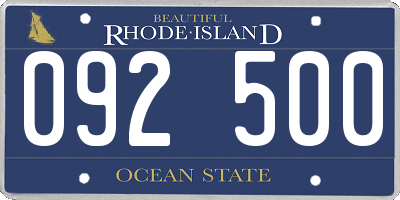 RI license plate 092500