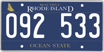 RI license plate 092533