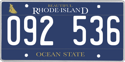 RI license plate 092536