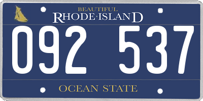 RI license plate 092537