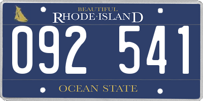 RI license plate 092541