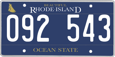 RI license plate 092543