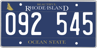 RI license plate 092545