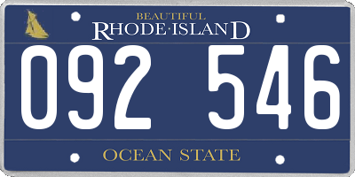 RI license plate 092546